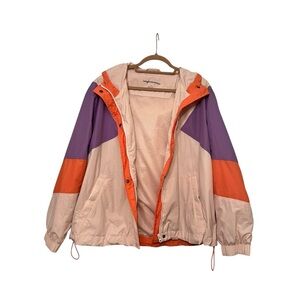 Pastel Colorblock Vintage-Style American Eagle Windbreaker